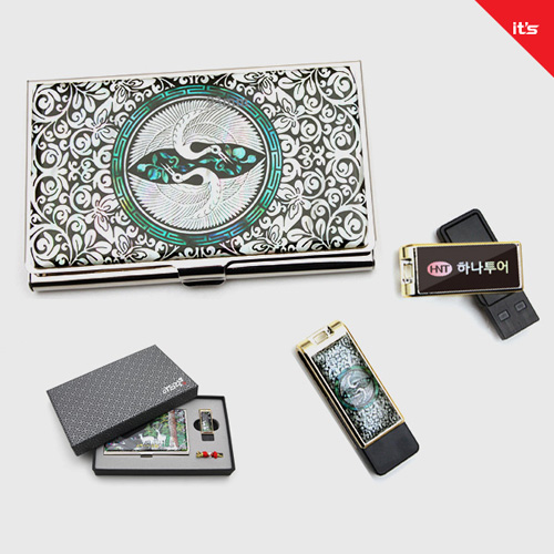디알링크 메모리,아리랑 로트2 전통자개 USB메모리 8GB 2종 Set +명함지갑 ,,USB메모리 > USB메모리세트 > 8GB